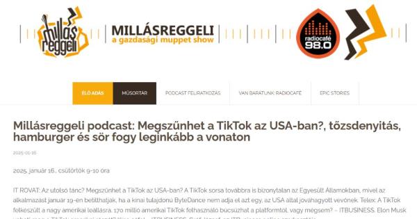 Millásreggeli podcast: Lehetséges, hogy végleg búcsút inthetünk a TikToknak az Egyesült Államokban?